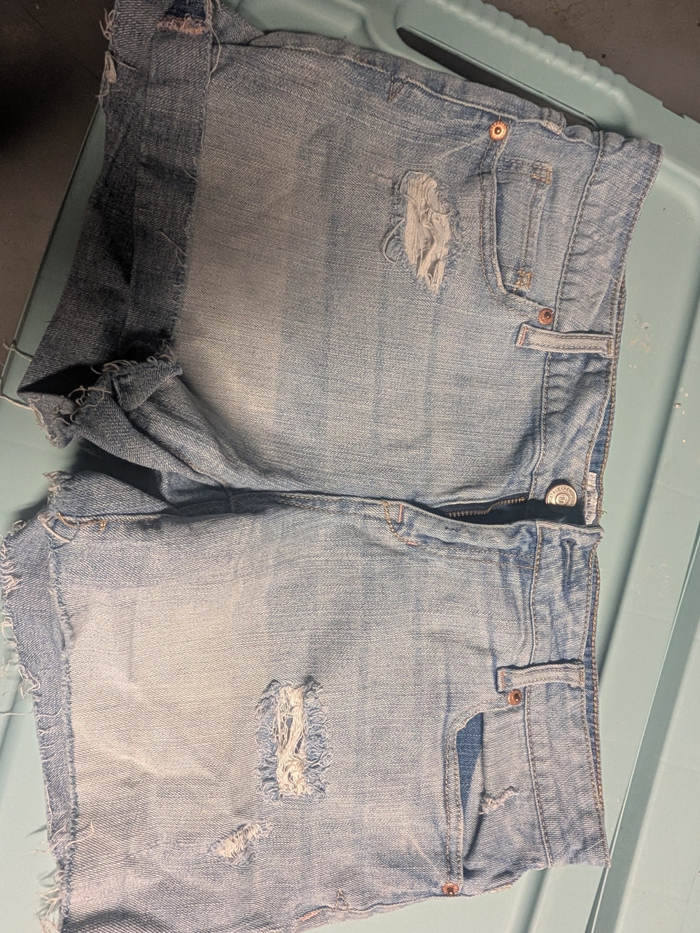 Aeropostale Light Blue Distressed Denim Shorts